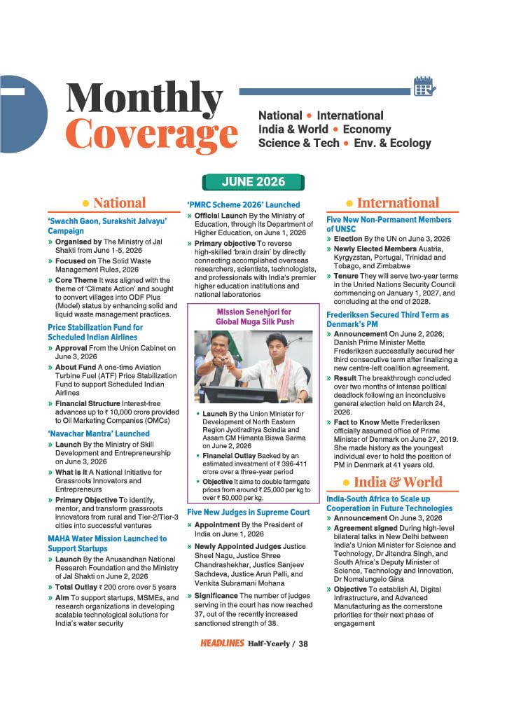 Arihant Headlines Speedy Current Affairs Half-Yearly 2026 (January-June) | National & International Events, Acts & Who's Who | One-Liners, Infographics | For UPSC, SSC, Banking, Railway & State Exams