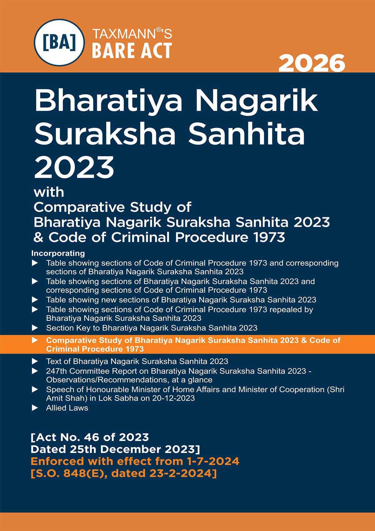 Taxmann's Bharatiya Criminal Laws – Bare Acts COMBO [BNS | BNSS | BSA] – Presenting the Complete | Updated Texts with Comparative Tools | Legislative Aids | Set of 3 Books
