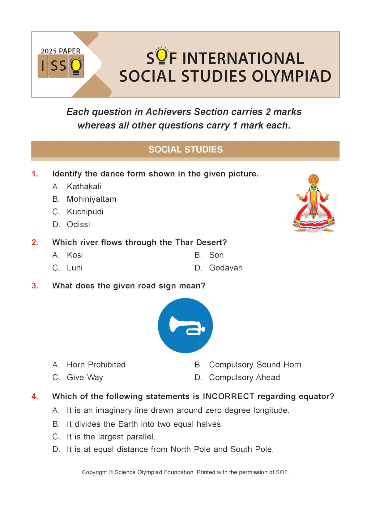 MTG International Social-Studies Olympiad (ISSO) Workbook Class 4 - Chapter-wise MCQs with Achievers Section - SOF Olympiad Books For 2026-27 Exam