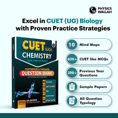 PW CUET UG Entrance Exam Books 2026 – Chemistry | Chapterwise & Topicwise MCQs Question Bank | Theory + Exercises | CUET UG PYQ (2025–2022) | Mock Tests | Latest NTA Pattern