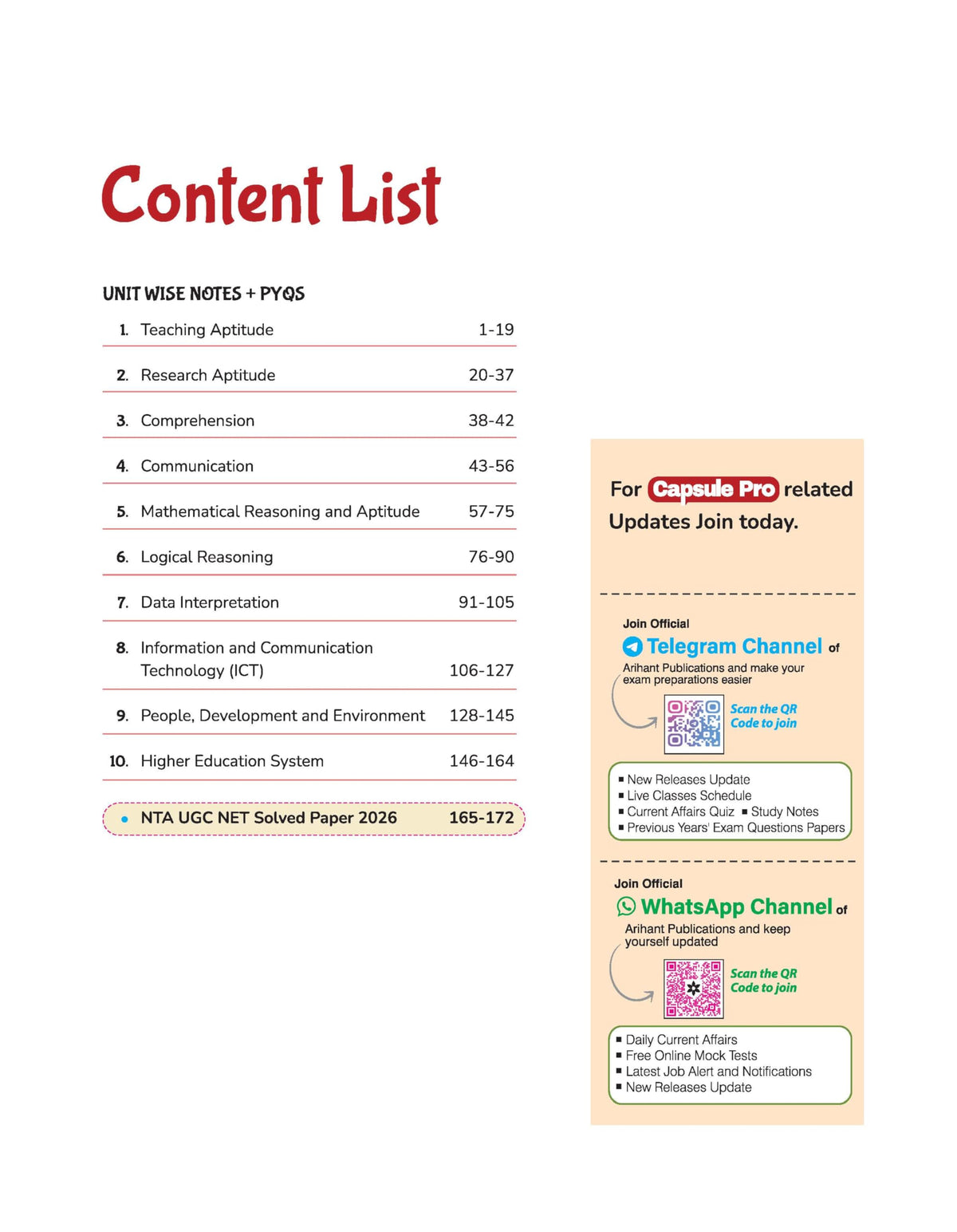 Arihant UGC NET/JRF/SET Paper 1 Capsule Pro | Teaching & Research Aptitude | Complete Syllabus, PYQs & 2026 Solved Paper | Advanced Notes for Smart Prep | English Medium