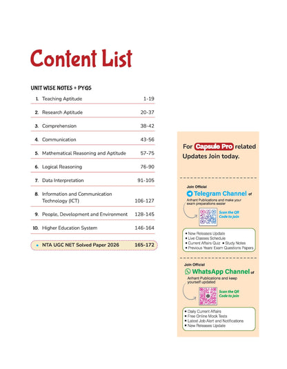 Arihant UGC NET/JRF/SET Paper 1 Capsule Pro | Teaching & Research Aptitude | Complete Syllabus, PYQs & 2026 Solved Paper | Advanced Notes for Smart Prep | English Medium