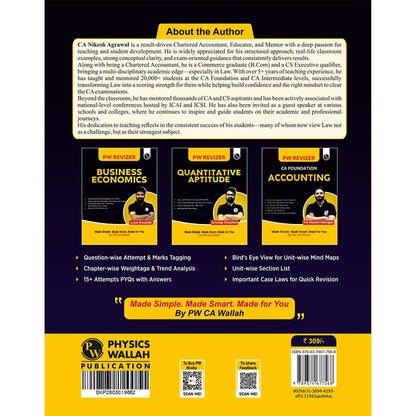 PW MCQ Revizer CA Foundation Business Laws By CA Nikesh Agrawal | Chapterwise Weightage Analysis & PYQs