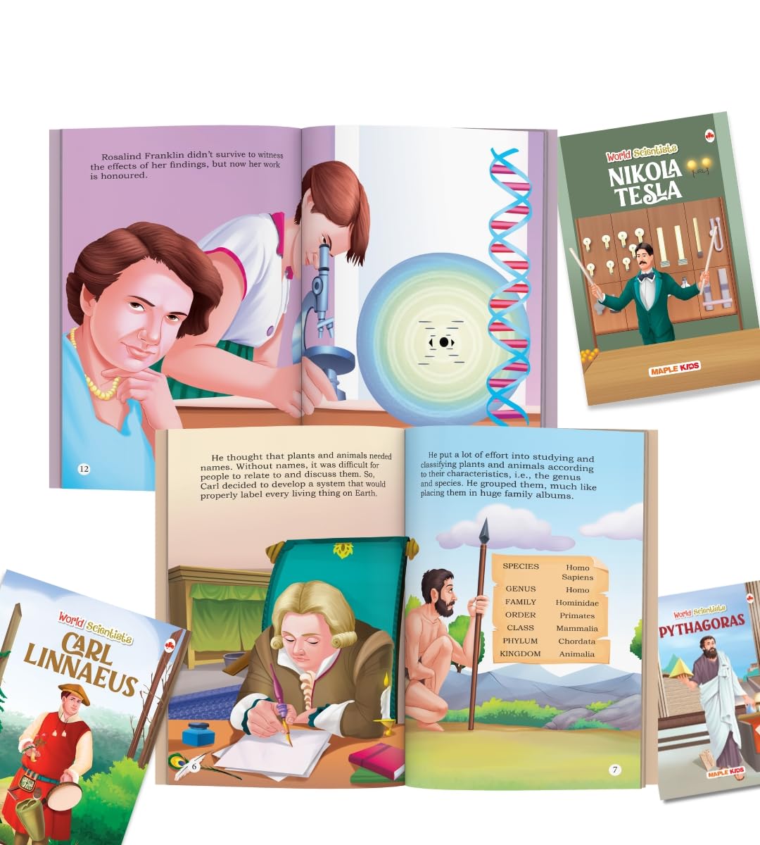 Story Books for Kids (Set of 15 Books) (Illustrated) - Scientists - Biographies for Children - Einstein, Newton, CV Raman, Homi Bhabha, Abdul Kalam, Pythagoras, Nikola Tesla, Carl Linnaeus, - Age 6+