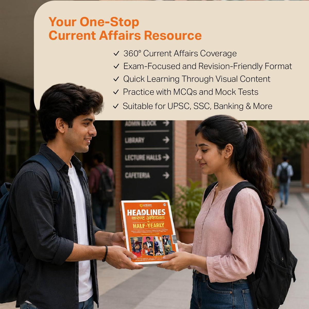 Arihant Headlines Speedy Current Affairs Half-Yearly 2026 (January-June) | National & International Events, Acts & Who's Who | One-Liners, Infographics | For UPSC, SSC, Banking, Railway & State Exams