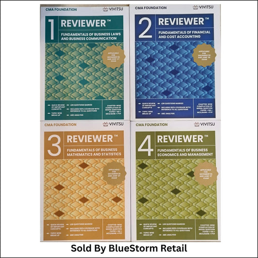 Vivitsu CMA Foundation Reviewer Set (Paper 1, 2, 3 & 4) | Fundamentals of Business Laws & Business Communication, Financial & Cost Accounting, ... | Question Bank Combo (Set of 4 Books)