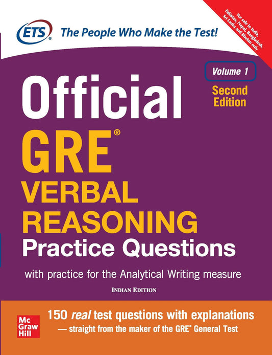 Official GRE Verbal Reasoning Practice Questions by ETS (Author) book cover