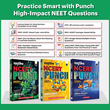 PW Objective NCERT Punch 1.0 Physics, Chemistry and Biology (Hindi Medium) Combo Set of 3 Books For NEET 2027 | 16100+ NTA Based MCQs For End Time Preparation