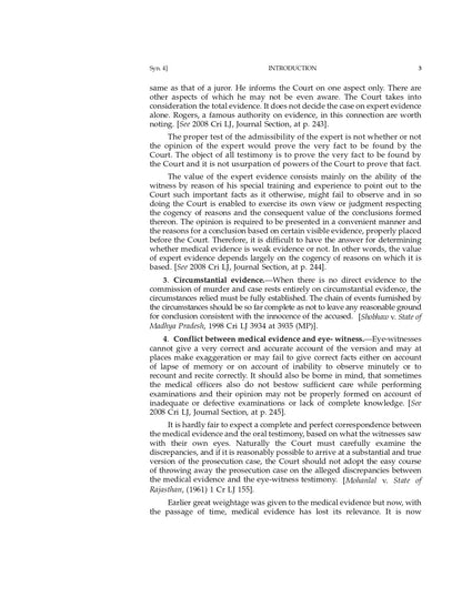 Medical Evidence | Death and Injury | Topic wise case laws on Medical Evidence | With Cross References to New Criminal Laws