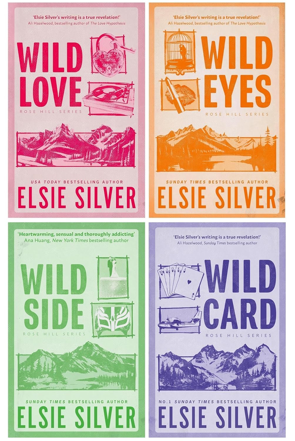 Rose Hill Series By Elsie Silver 4 Books Collection Set (Wild Love, Wild Eyes, Wild Side & Wild Card)