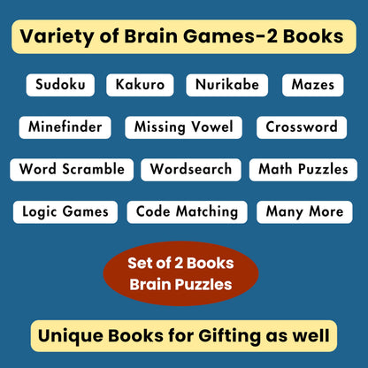 Brain Games for Creative Minds - Ultimate Puzzles for Adults - Level-1 & 2 - Sudoku, Kakuro, Crosswords, Word Search, Mazes, Logic & Number Games, Mind Relaxing Games for Adults