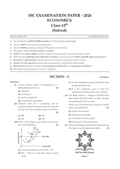 Oswaal Class 12 ISC Economics Question Bank (2017–2026) | Chapter-wise & Topic-wise with Competency Based Questions | For 2027 Exam | With Solved 2026 Board Paper | Self-Assessment Papers