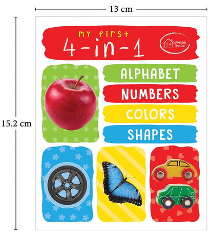 My First 4 In 1: Alphabet | Numbers | Colours | Shapes | Ages 0–5 Years | Early Learning Book | Learn Abc | 123 | Colours & Shapes | Padded Board Book | Toddlers | Preschoolers | Latest Edition
