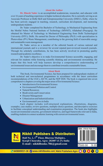 Nikhil Publishers Environmental Science by Dr. Dinesh Yadav