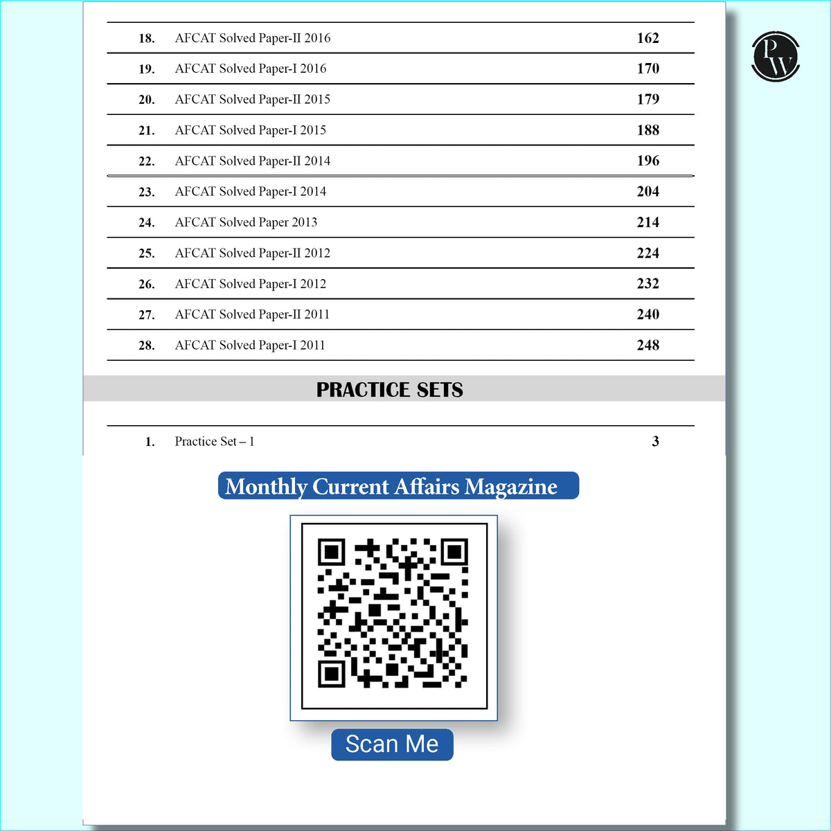 PW 30 AFCAT Previous Years' Solved Papers (2025 - 2011) with August 2025 Paper For Flying, Technical & Ground Duty (Non-Technical) Branches 2026 Exam | PYQs | 10 Practice Sets