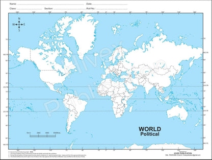 Outline Practice map of India and World (Both Political and Physical map) | A-4 BIG SIZE | Set Of 100 Maps | Printed on High Grade Paper