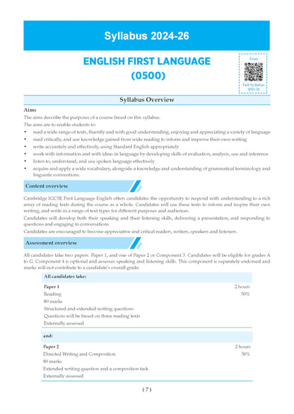 Oswaal IGCSE First Language English (Papers 1,2,3,4) Core & Extended | Topical Past Solved Papers (2016-Oct.-Nov., 2025) | For 2026 Exam | Aligned with Cambridge IGCSE™ Coursebook | with Oswaal AI