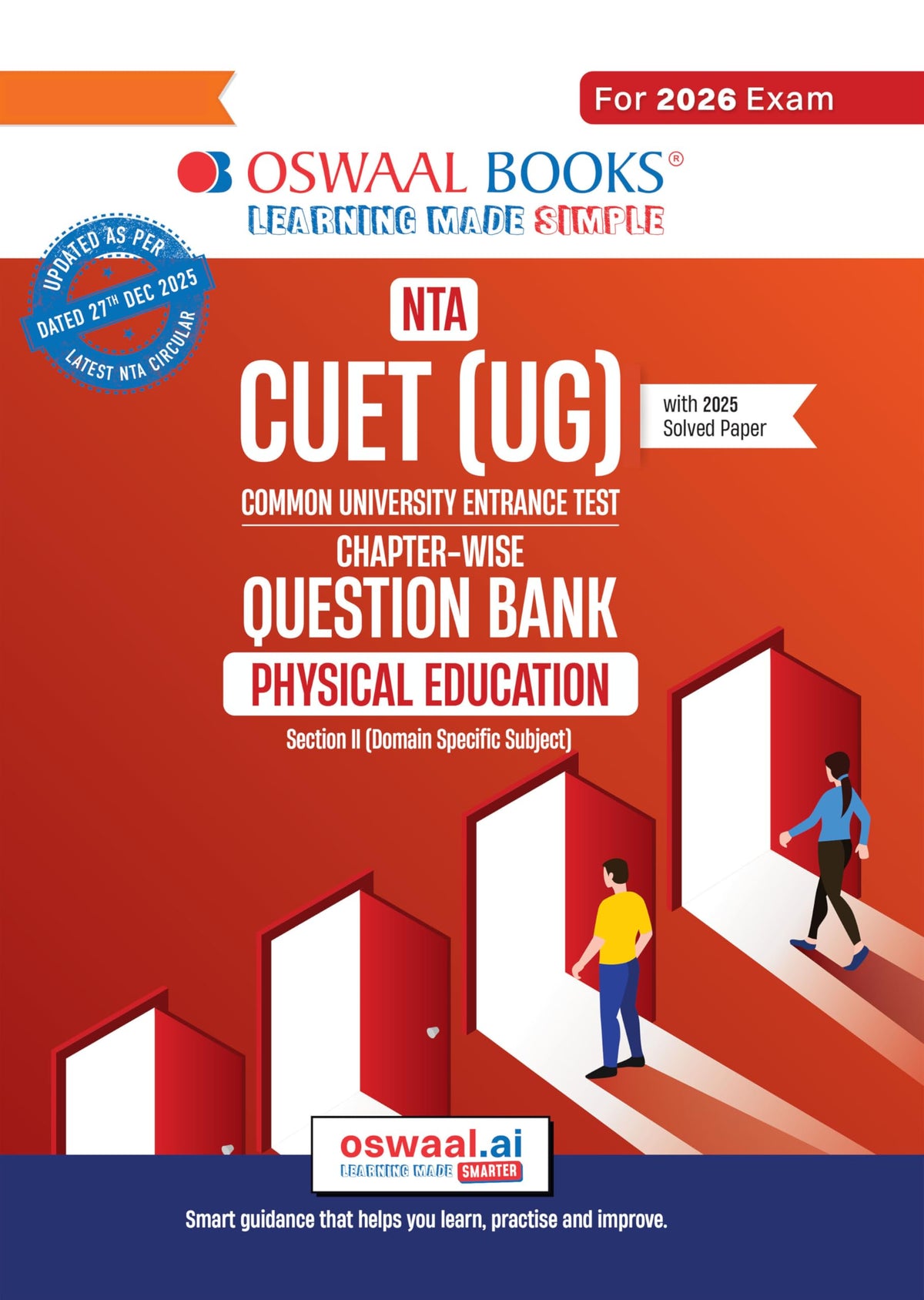 Oswaal NTA CUET (UG) Chapter-wise Question Bank Physical Education For 2026 Exam (as per latest 27 Dec., notification) | PYQs & 600+ NCERT aligned MCQs | With Oswaal AI