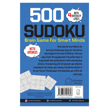 500 Sudoku Brain Games for Smart Minds | 4 Levels: Simple, Medium, Complex & Killer | 480+ Puzzles | Ages 8+ | Hours of Fun & Logic Boosting