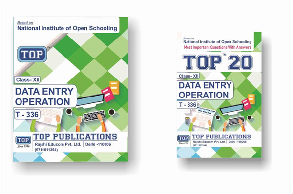 TOP NIOS Class 12 Data Entry 336 Guide + TOP 20 Most Important Question Answers (Mini Book) - Set of 2 Books