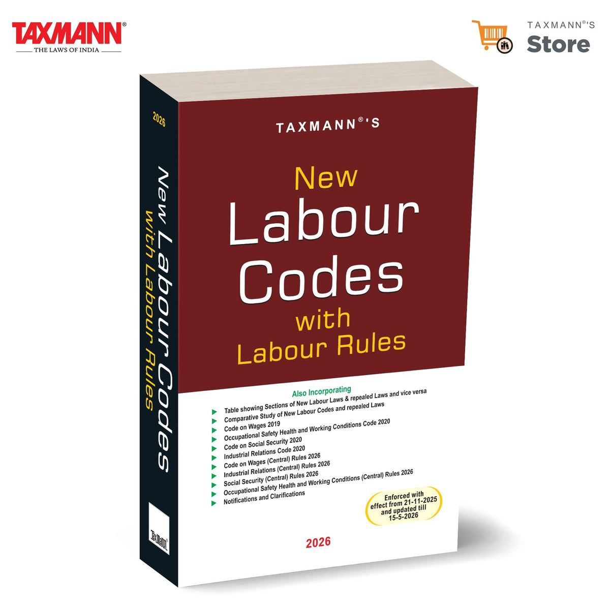 Taxmann's New Labour Codes with Labour Rules – Single-volume Desk Companion Bringing All Four Codes | 2026 Central Rules | Model Standing Orders FAQs—with Two-Way Tables | Comparative Study