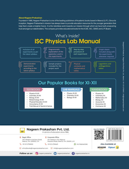 Nootan ISC Board Physics Lab Manual for Class 11th (XI) Academic Year 2026-27 | As Per NEP & Latest Exam Lab Book - Nageen Prakashan [Paperback] [Jan 01, 2020] S.C YADAV