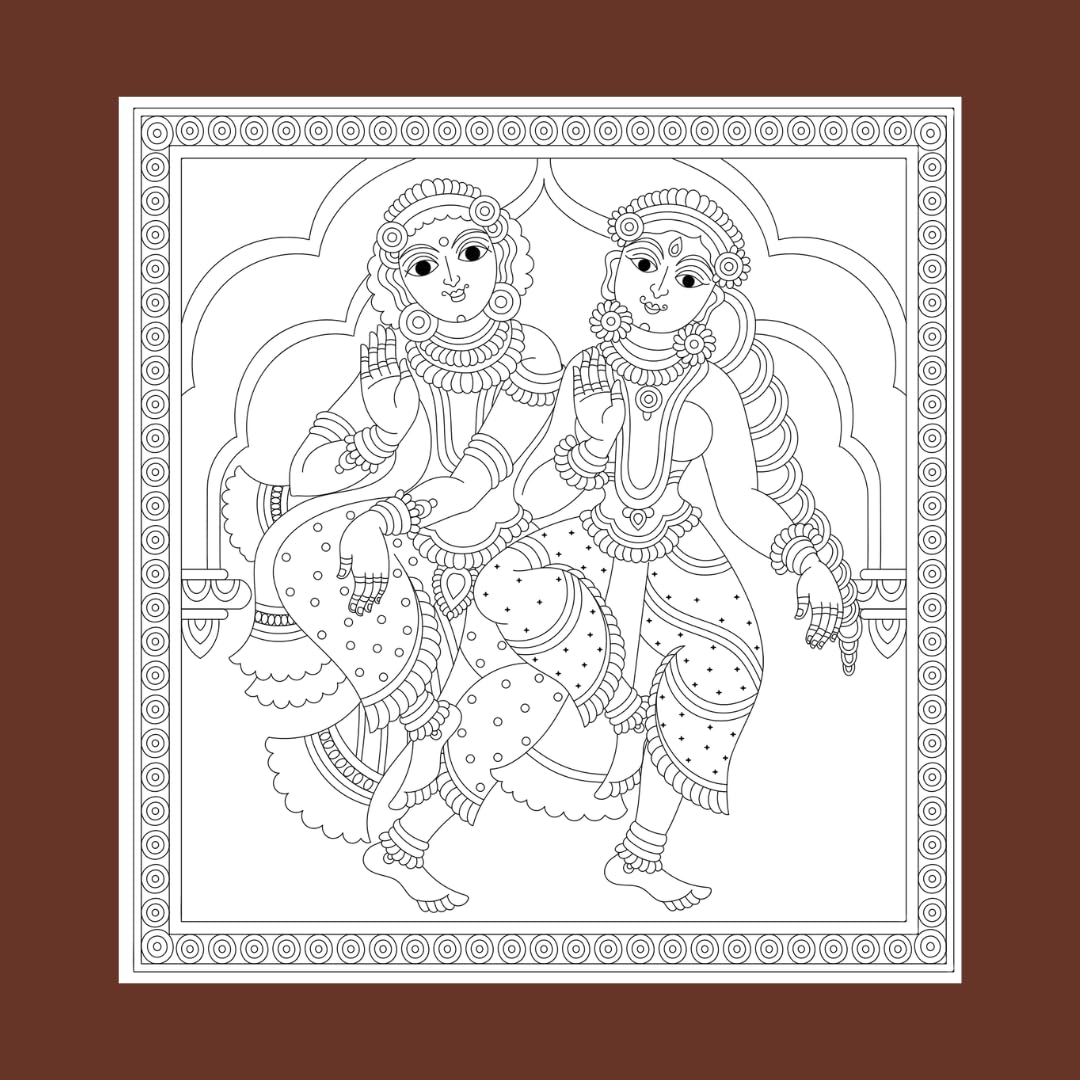 Kalakari: A Journey Through Indian Folk Art (Mindful Adult Colouring Book)