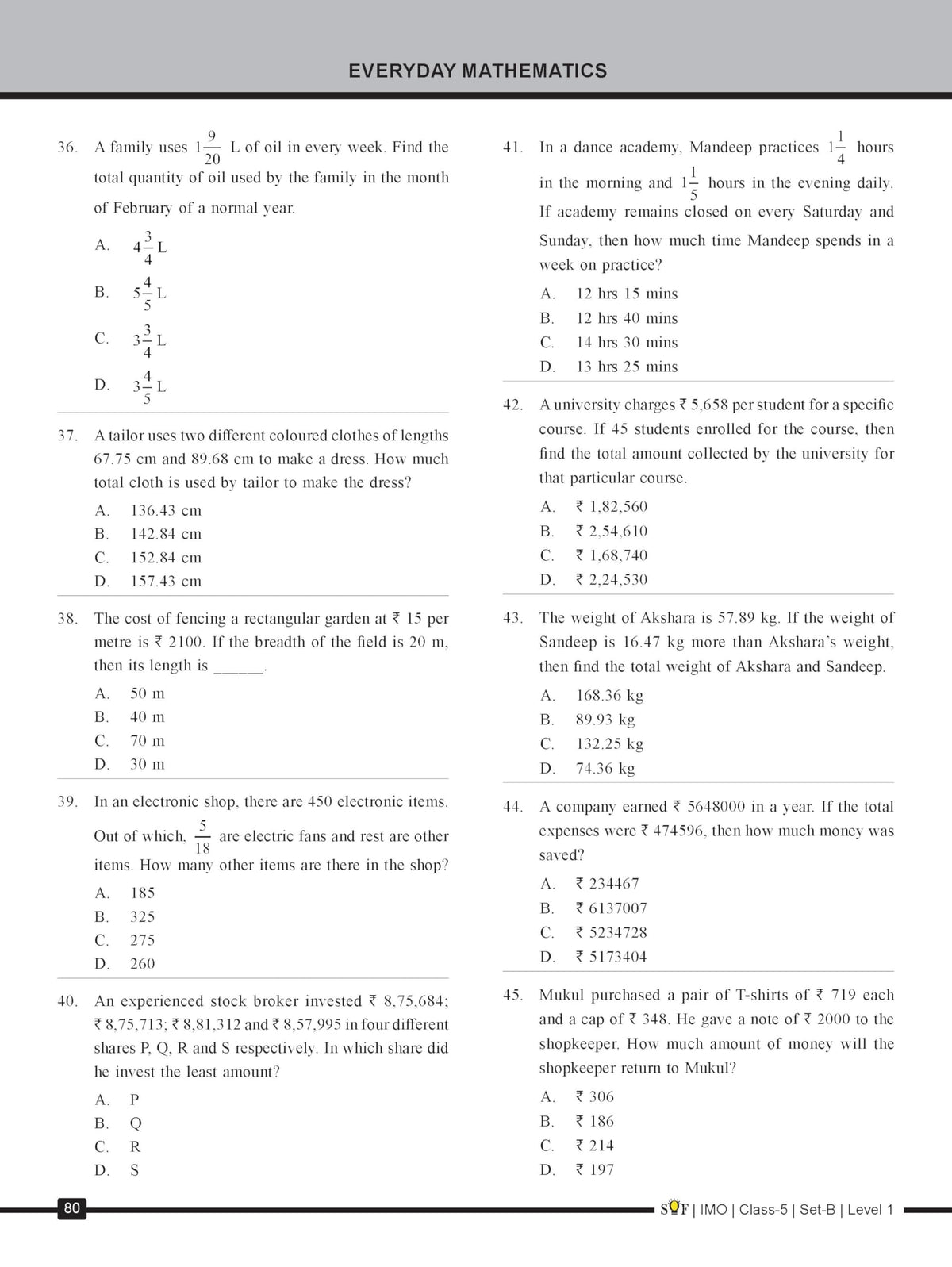MTG IMO Olympiad 10 Previous Years Papers Class 5 Mathematics (2025-2021 Set A & B) - Model Test Papers with 24 Sample OMR Sheets | PYQ Book For SOF Olympiad 2026-27 Exam