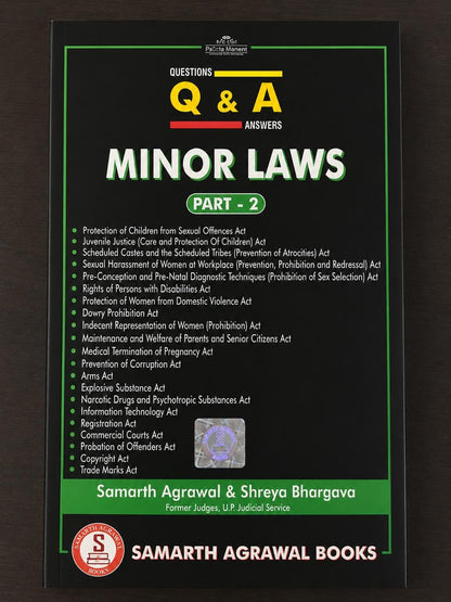 Questions and Answers Minor Laws Part 2 | Important Bare Acts Explained for Judiciary and law exams | Samarth Agarwal and Shreya Bhargava