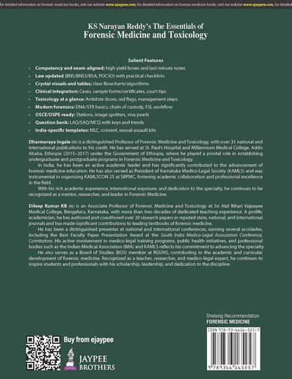 KS Narayan Reddy's The Essentials of Forensic Medicine & Toxicology, 36/E for MBBS 2nd Year Students | Updated BNS, BNSS & BSA Laws with MLC Forms, Toxicology Antidotes and MCQ Bank: 1