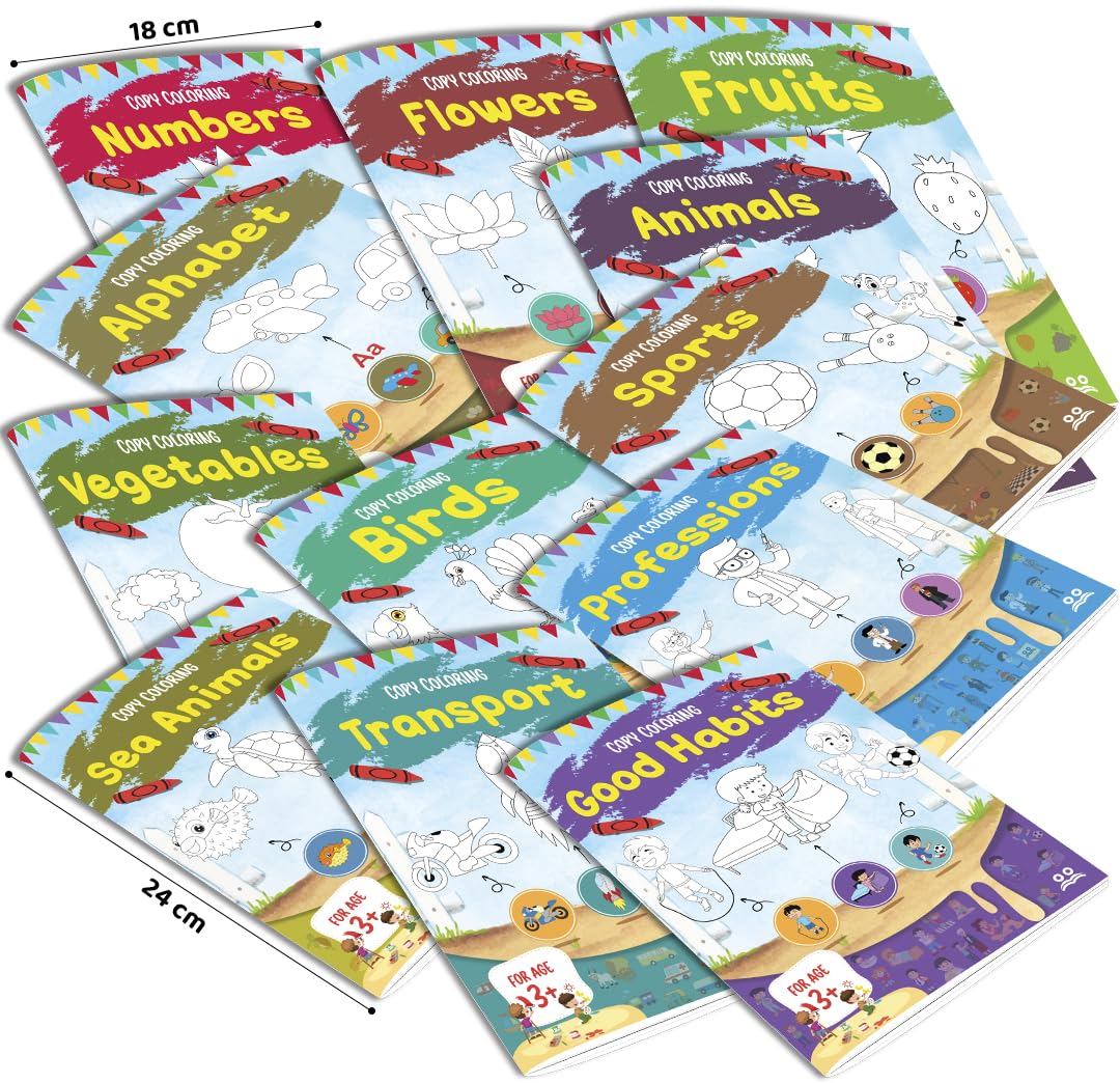 Colouring Book for Kids | Drawing Book for Kids [Set of 12 Books] | Best Selling Coloring Book in India | Premium Quality Colour Painting Book | Ages: 2 - 6 Years | Two Brothers Publications