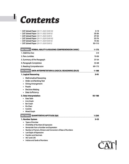 Arihant Face to Face CAT | 27 Years Chapterwise & Topicwise Solved Papers (1999–2025) | Latest CAT PYQs with Detailed Solutions, Trend Analysis & Quick Revision Concepts | English Medium