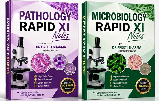Pathology Microbiology Rapid XI Notes,BY DR PREETI SHARMA Medical PG and FMGE Study Color HD Print Material, 2 Book Set