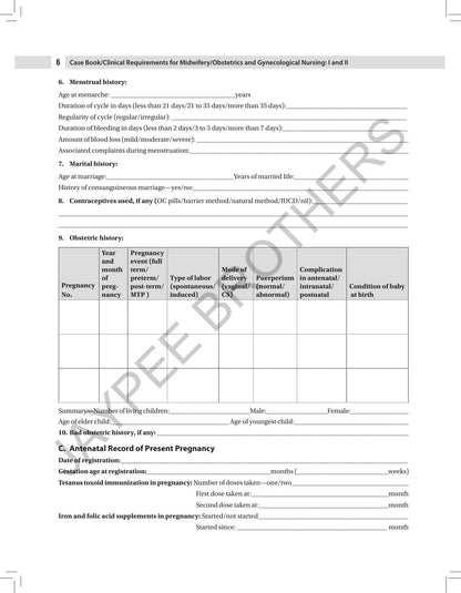 Case Book/ Clinical Requirements for Midwifery/ Obstetrics and Gynecological (OBG) Nursing I & II, 3/E | Clinical Case Recording Book for BSc Nursing 6th & 7th Semesters: 1