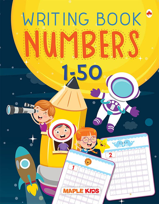 Numbers Writing Book 1-50 (Practice) by Maple Press book cover