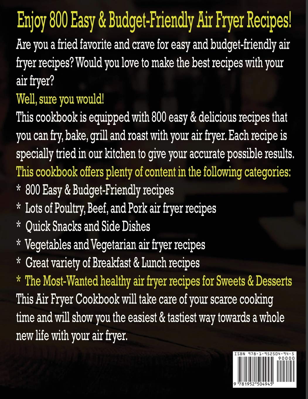 Air Fryer Cookbook: 800 Easy & Budget-Friendly Air Fryer Recipes To Fry, Bake, Roast & Grill