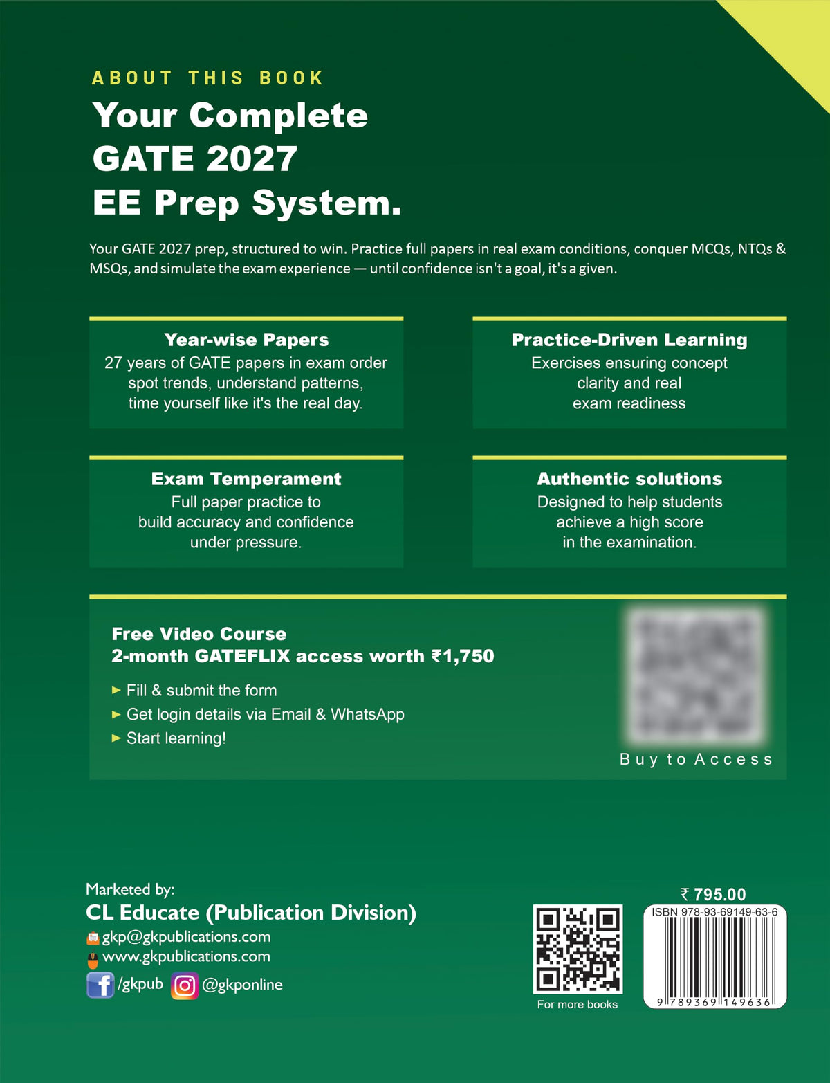 GATE EE 2027 : Electrical Engineering Year-wise Solved Papers 2000–2026 | 27 Years' Previous Year Papers & Answer Key | 2100+ MCQs, NTQs & MSQs | GATE EE PYQ Exam Prep