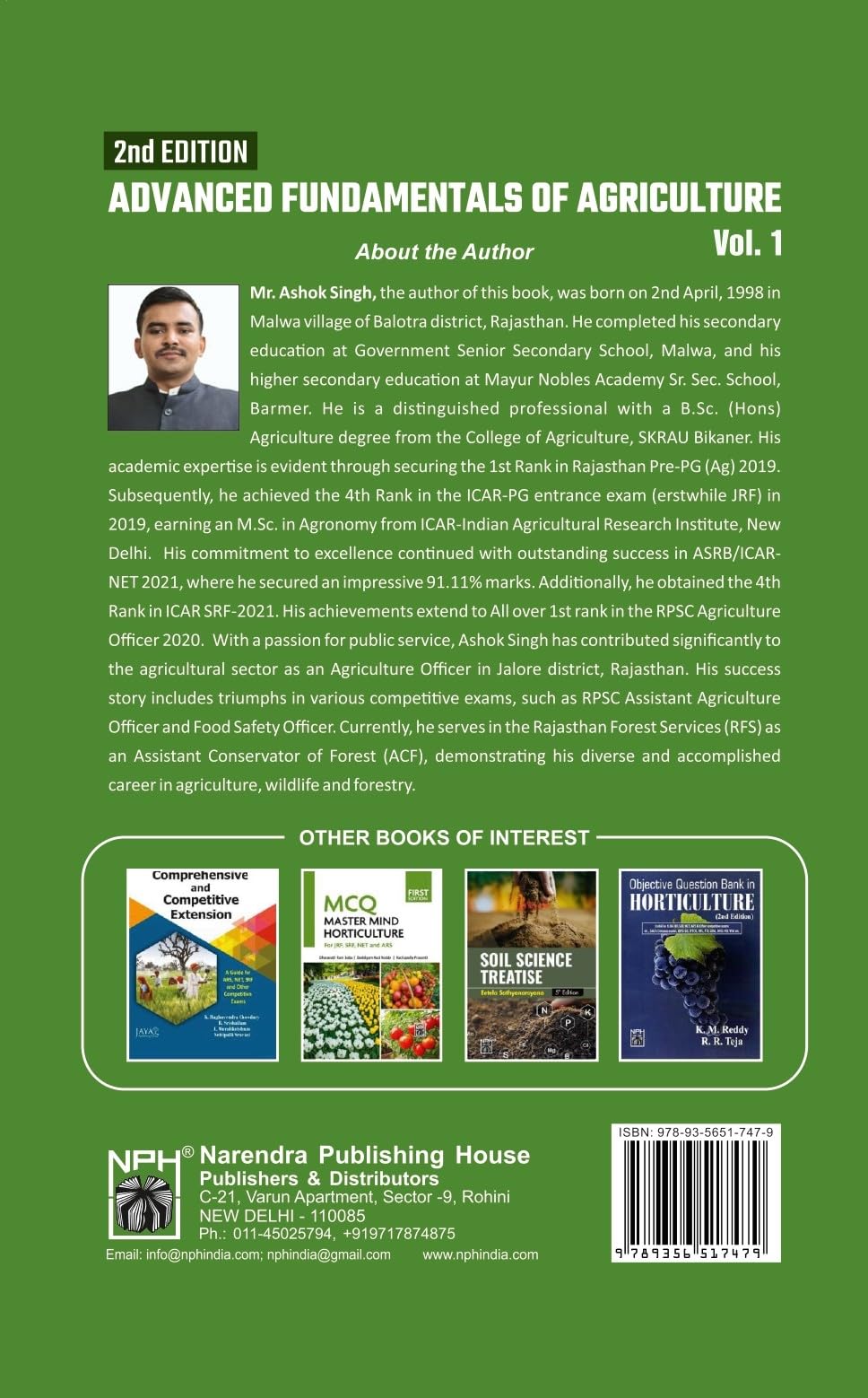 Advanced Fundamentals of Agriculture 2Vols Set 2nd Edition For Civil services, AO, AAO, RAEO, RHEO, AHO, BAO, HDO, ADA, School Lecturer, NABARD, ... SO, CUET PG, ICAR and Entrance Examinations