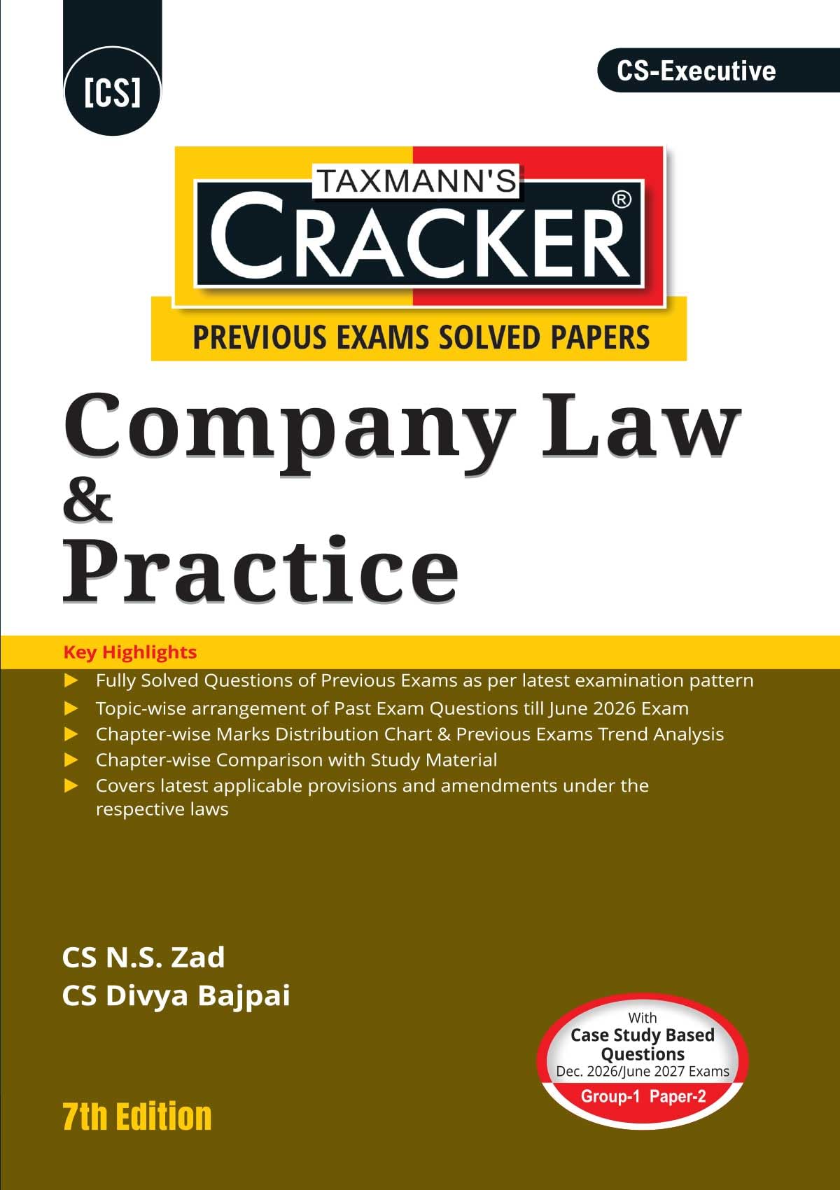 Taxmann's CRACKER COMBO for CS Executive | Dec. 2026/June 2027 Exams | Group 1 – Papers 1 to 4 | CRACKER Series | JIGL, Company Law, SUBIL and CAFM | June 2026 Edition | Set of 4 Books