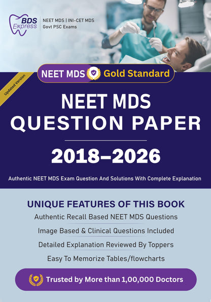 NEET MDS Previous Year Question Paper (2018-2026) Authentic NEET MDS Exam Question, Solution with Complete Explanation