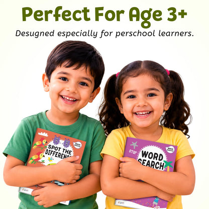 Brain Booster Activity Bag for Kids & Children |Set of 10 Books| Dot to Dot,Look & Find,How Many,Mazes,Difference,Reasoning,Sort,Word Search,Jumble