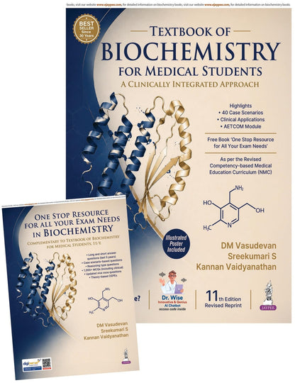 Textbook of Biochemistry for Medical Students, 11/E for MBBS 1st Year and NEET-PG | CBME-Aligned, 40 Case Scenarios, AETCOM Module | Free One Stop ... Questions: A Clinically Integrated Approach