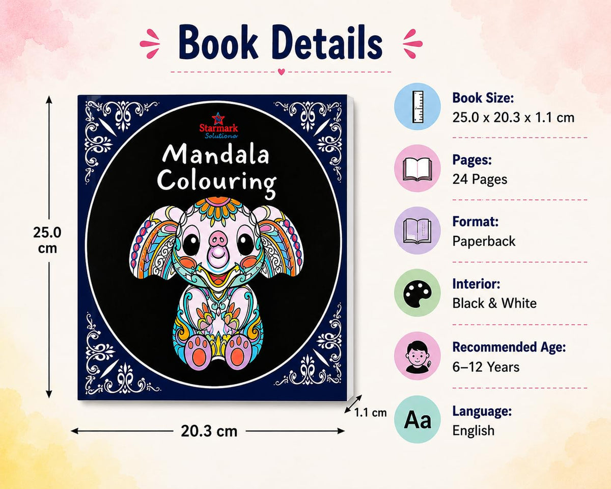 Animals Mandala Art Colouring Book 2026 for Kids (6-12 Years), Adults & Teens | Majestic Animal Art and Craft | tear out sheets | Stress Relief Art Therapy Coloring Books | Drawing & Painting Kit