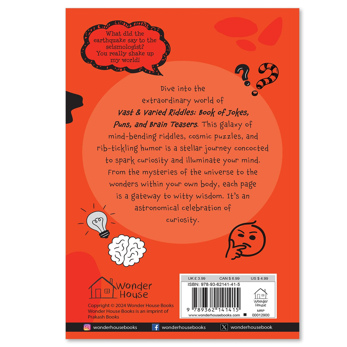 Vast and Varied Riddles Book of Jokes, Puns, and Brain Teasers