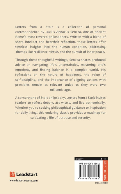 Letters From A Stoic Seneca [Premium Paperback] Become A Daily Stoic With Seneca Books | Spirituality Books | Philosophy Books | Seneca On The Shortness of Life & Lives of the Stoics | Stoicism Book