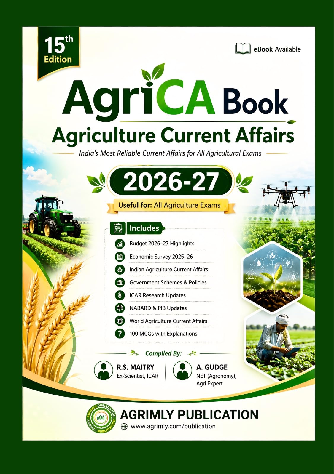 Agrimly Publication AgriCA Book Agriculture Current Affairs 2026-27, 15th Edition, All Agriculture Exams, 100 MCQs