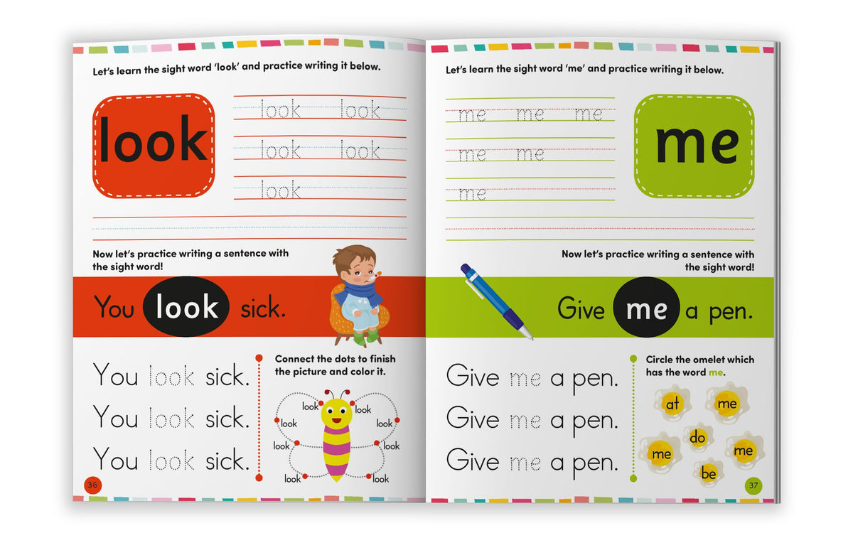 Sight Words and Sentences-Level 1: Practice Workbook of the Most Common Sight Words | Engaging Activities to Learn High-Frequency Words and Build Reading Fluency & Vocabulary for Preschool Kids I Ages 3+ [Select Learning]