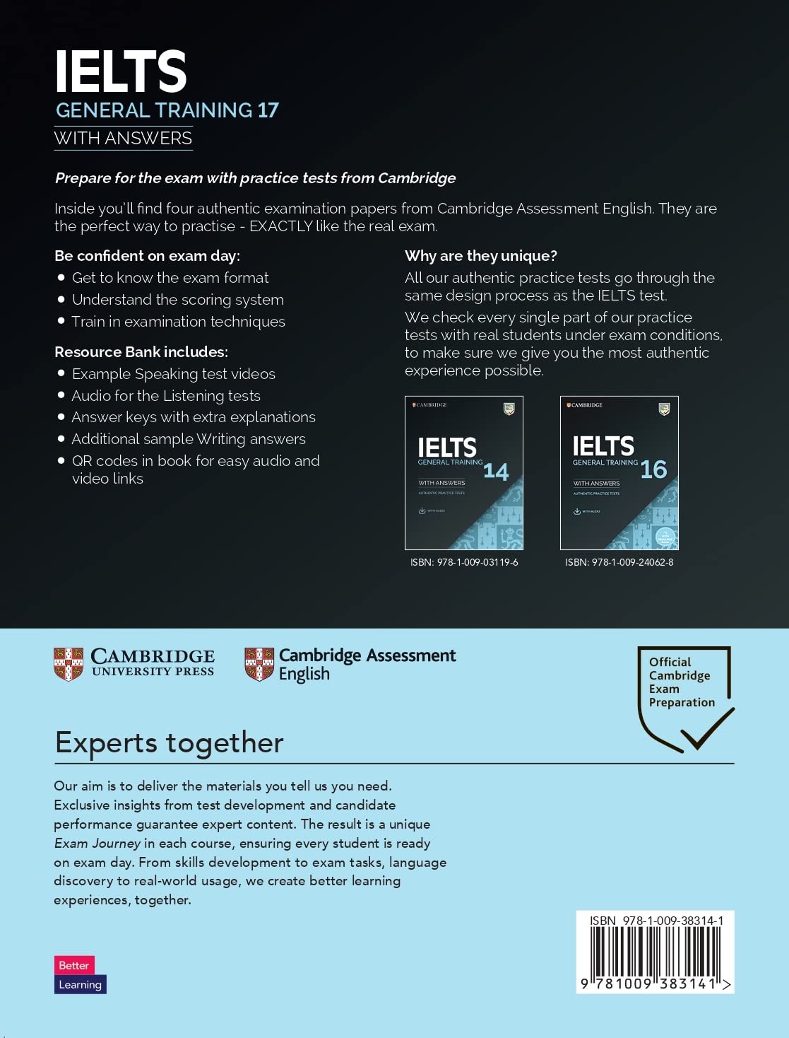 IELTS 17 General Training Student's Book with Answers with Audio with Resource Bank (South Asian)
