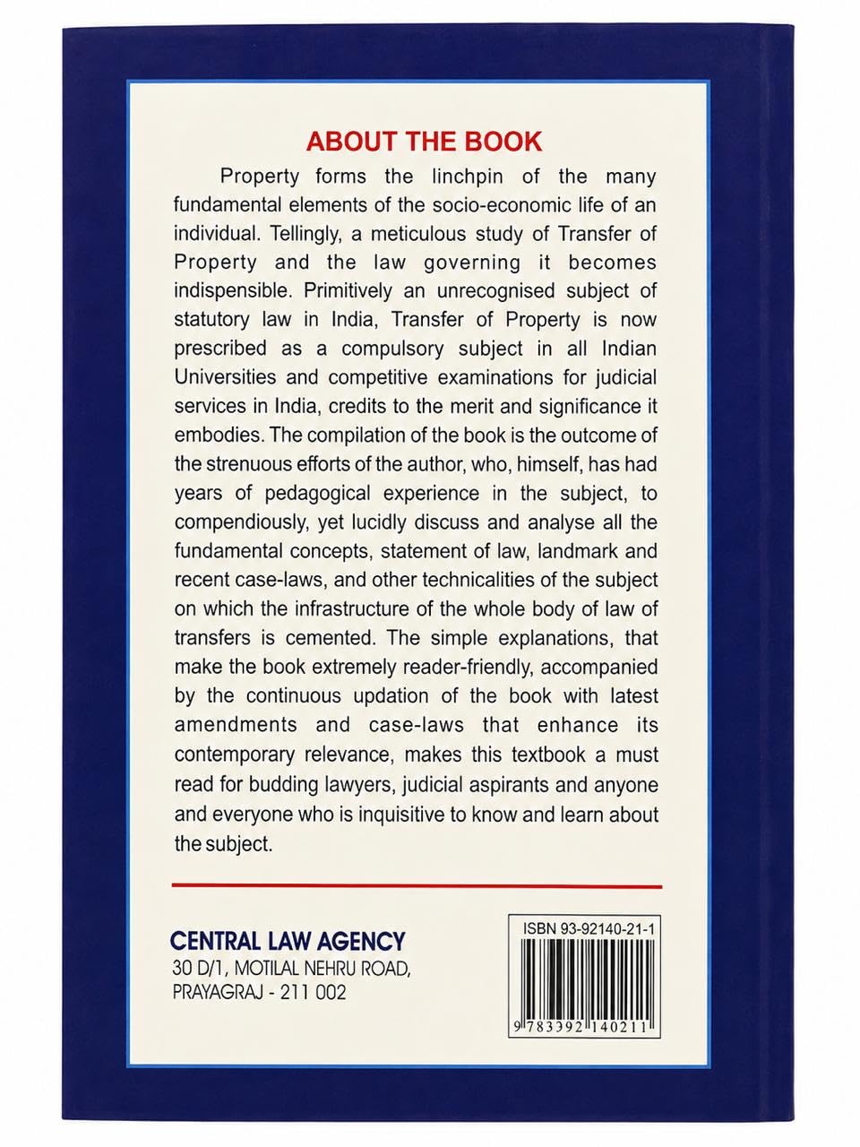 The Transfer of Property Act by Dr. R. K. Sinha | Central Law Agency