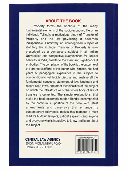 The Transfer of Property Act by Dr. R. K. Sinha | Central Law Agency